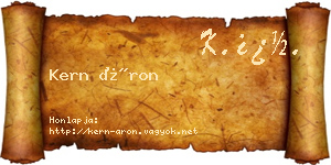 Kern Áron névjegykártya